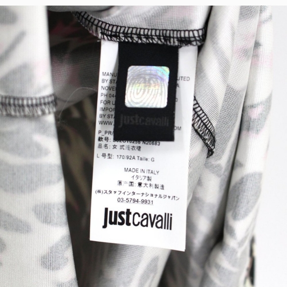 🎉🎈HOST PICK!🎈Just Cavalli GORGEOUS digital Slinky Midi Dress Large/m NEW - Picture 11 of 16